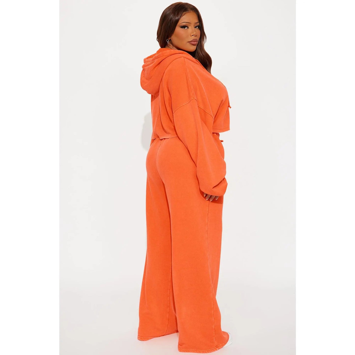Fleece Pant Set for On-the-Go Lifestyle - Orange