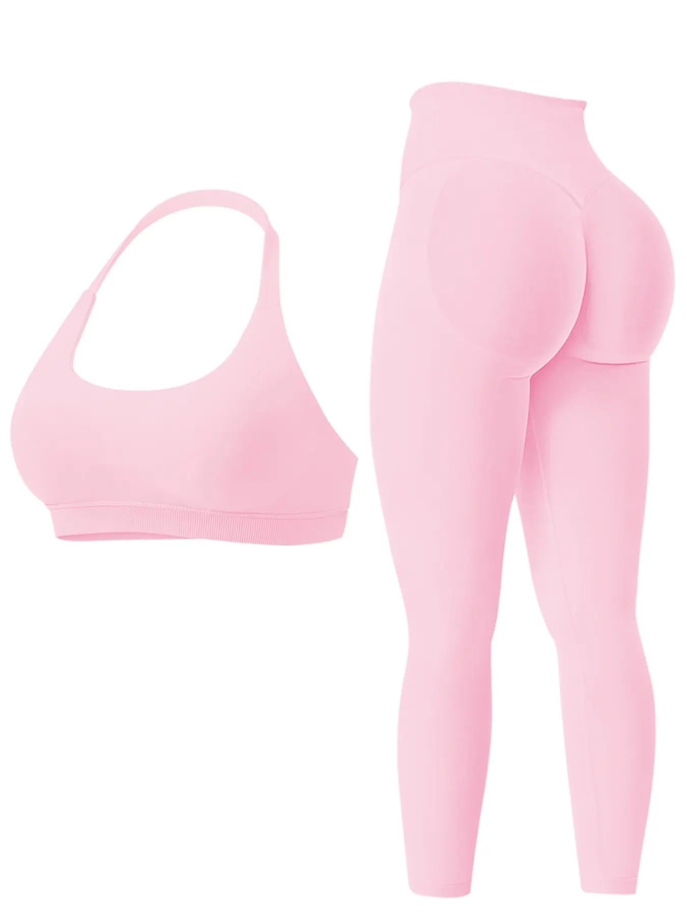 Women's High-Stretch Breathable Two-Piece Activewear Set for Gym and Fitness, Seamless Backless Sports Bra and Stretchy Leggings, Ideal for Running and Workouts