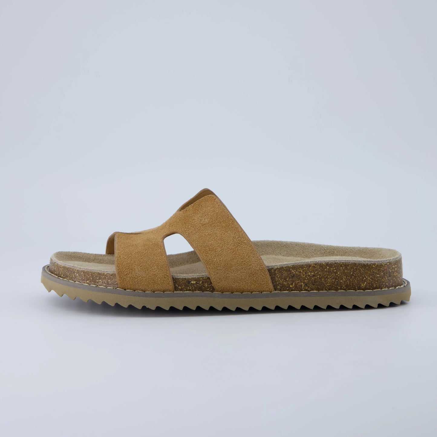 Cushionaire Women'S Wisdom Leather Slide Sandals - Genuine Leather Shoes for Women with Cutout Upper and Contoured Cork Footbed for Memory Foam Padded Comfort