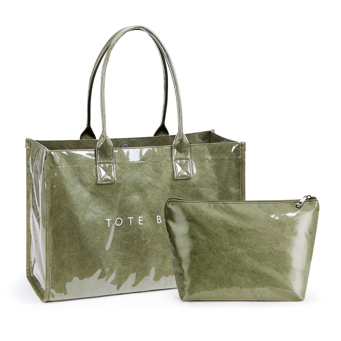 KALIDI Women's PVC Tote - Large Oversized Weekender Shopper Handbag for Travel