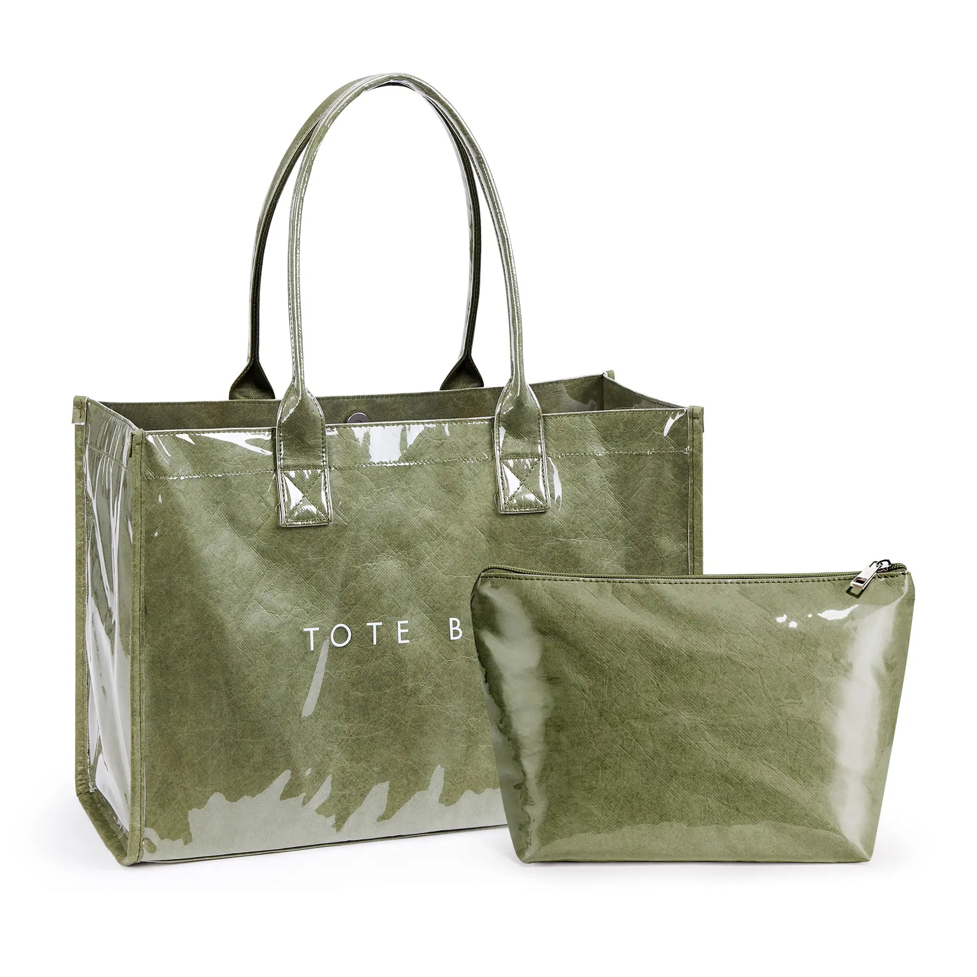 KALIDI Women's PVC Tote - Large Oversized Weekender Shopper Handbag for Travel