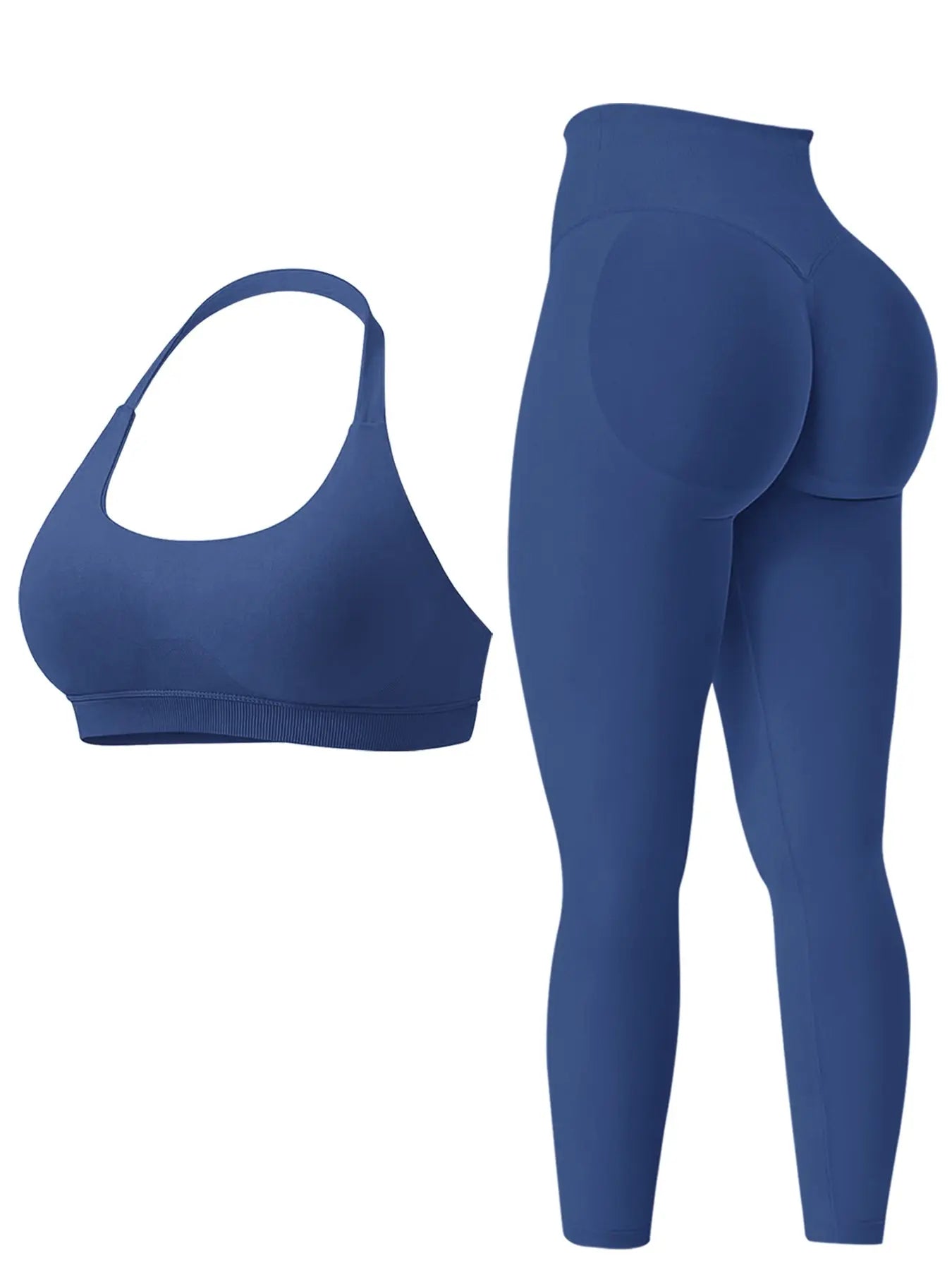 Women's High-Stretch Breathable Two-Piece Activewear Set for Gym and Fitness, Seamless Backless Sports Bra and Stretchy Leggings, Ideal for Running and Workouts