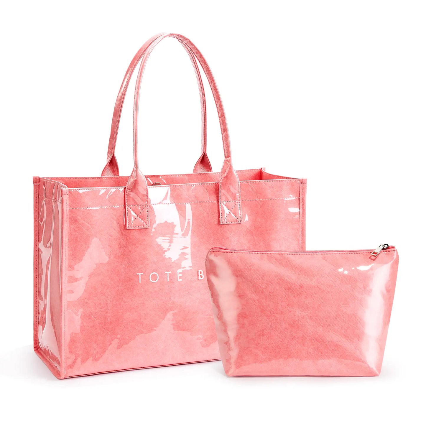 KALIDI Women's PVC Tote - Large Oversized Weekender Shopper Handbag for Travel