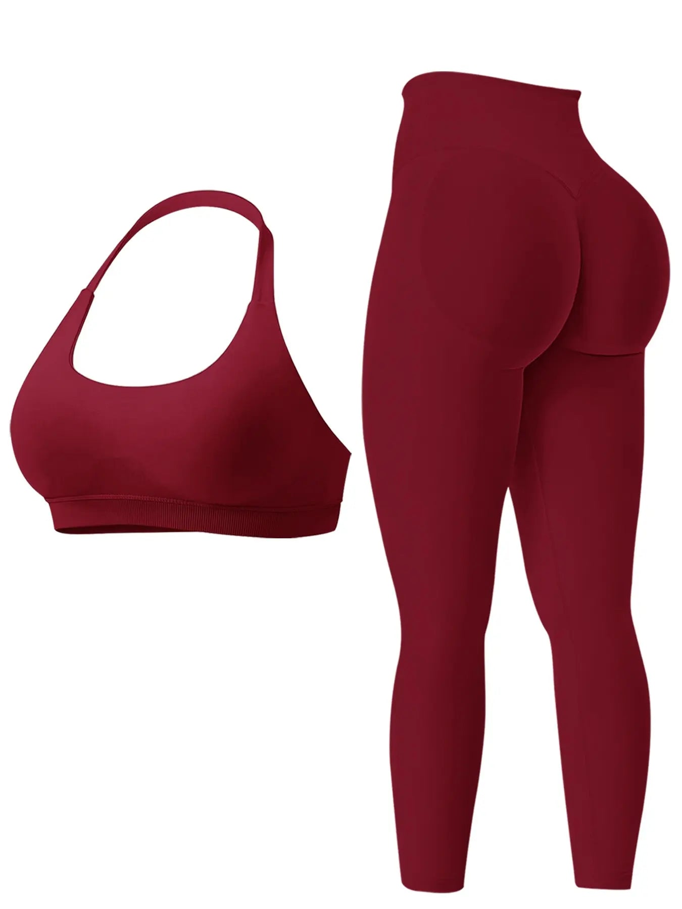 Women's High-Stretch Breathable Two-Piece Activewear Set for Gym and Fitness, Seamless Backless Sports Bra and Stretchy Leggings, Ideal for Running and Workouts