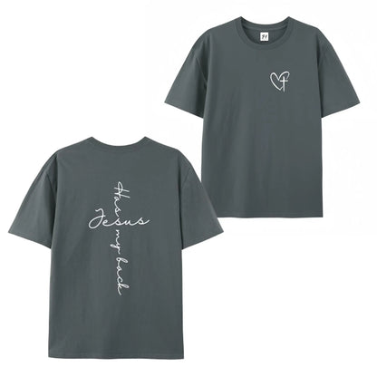 Jesus Has My Back Graphic T-Shirt - Casual Christian Apparel for Birthdays and Everyday Wear, Perfect Gift for Teens and Faith Enthusiasts