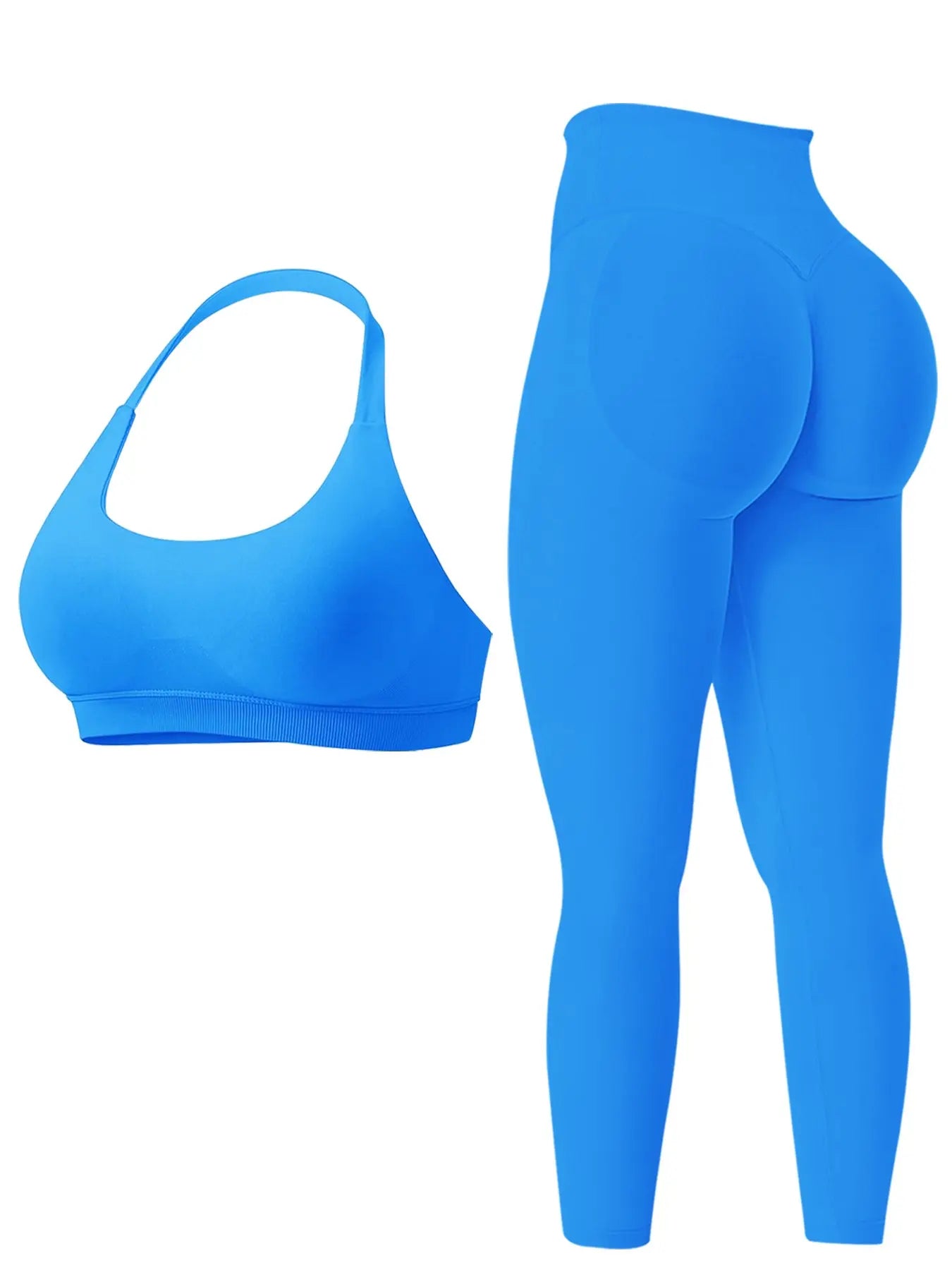Women's High-Stretch Breathable Two-Piece Activewear Set for Gym and Fitness, Seamless Backless Sports Bra and Stretchy Leggings, Ideal for Running and Workouts