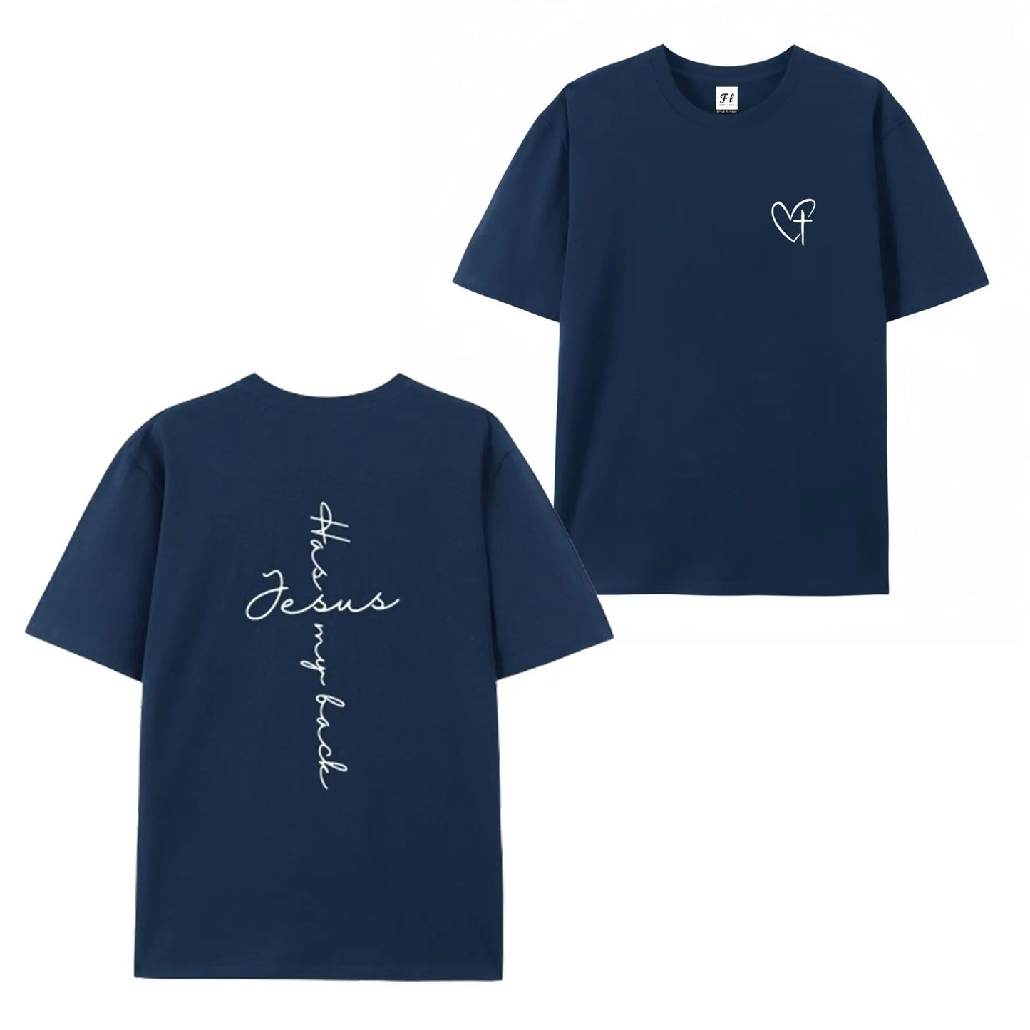 Jesus Has My Back Graphic T-Shirt - Casual Christian Apparel for Birthdays and Everyday Wear, Perfect Gift for Teens and Faith Enthusiasts