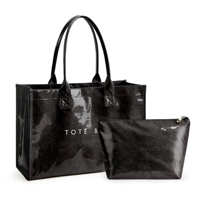 KALIDI Women's PVC Tote - Large Oversized Weekender Shopper Handbag for Travel
