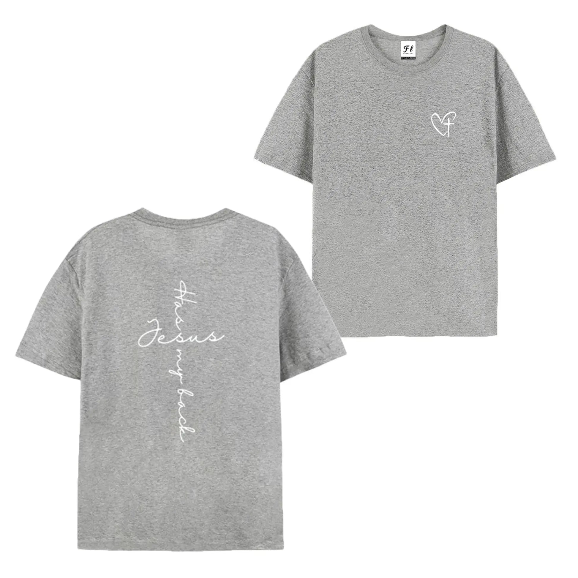 Jesus Has My Back Graphic T-Shirt - Casual Christian Apparel for Birthdays and Everyday Wear, Perfect Gift for Teens and Faith Enthusiasts