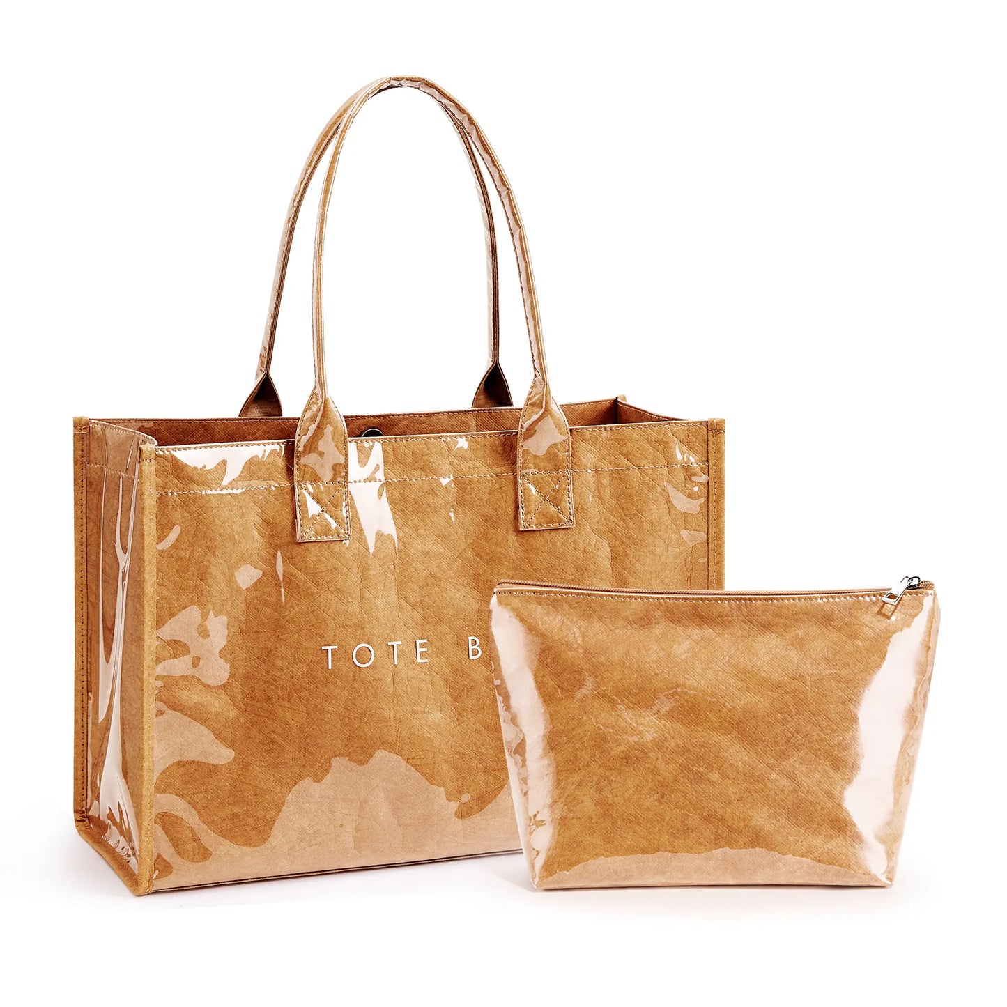 KALIDI Women's PVC Tote - Large Oversized Weekender Shopper Handbag for Travel